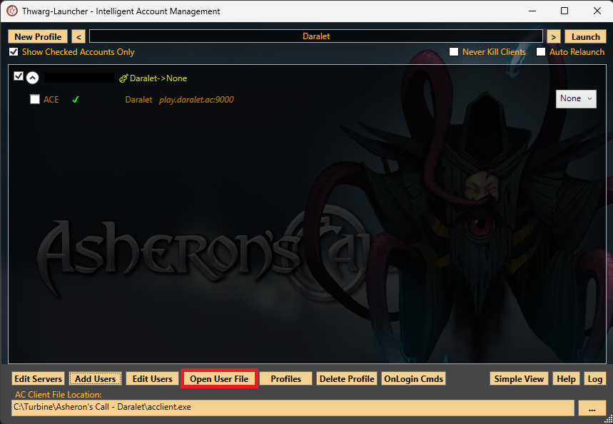The Open User File button