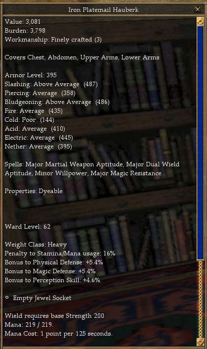 Heavy armor Hauberk, with new armor mods.